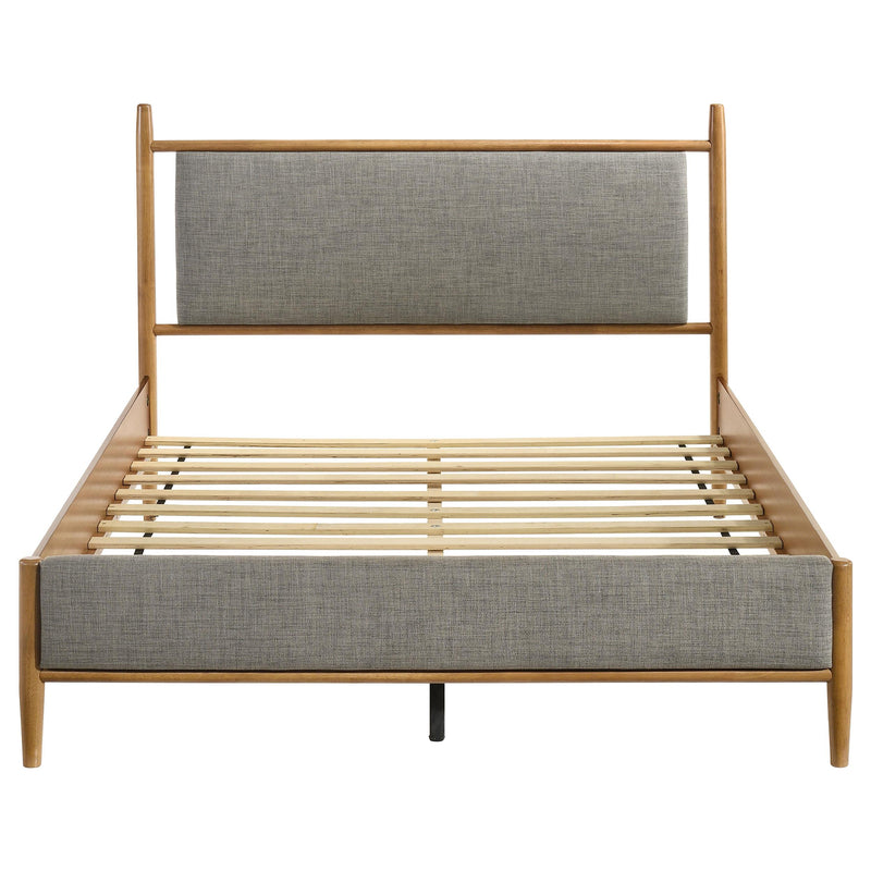 Mason 46-inch Queen Panel Platform Bed Grey and Light Brown - detail 4