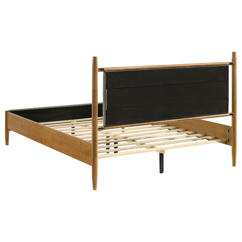 Mason 46-inch Queen Panel Platform Bed Grey and Light Brown - detail 5