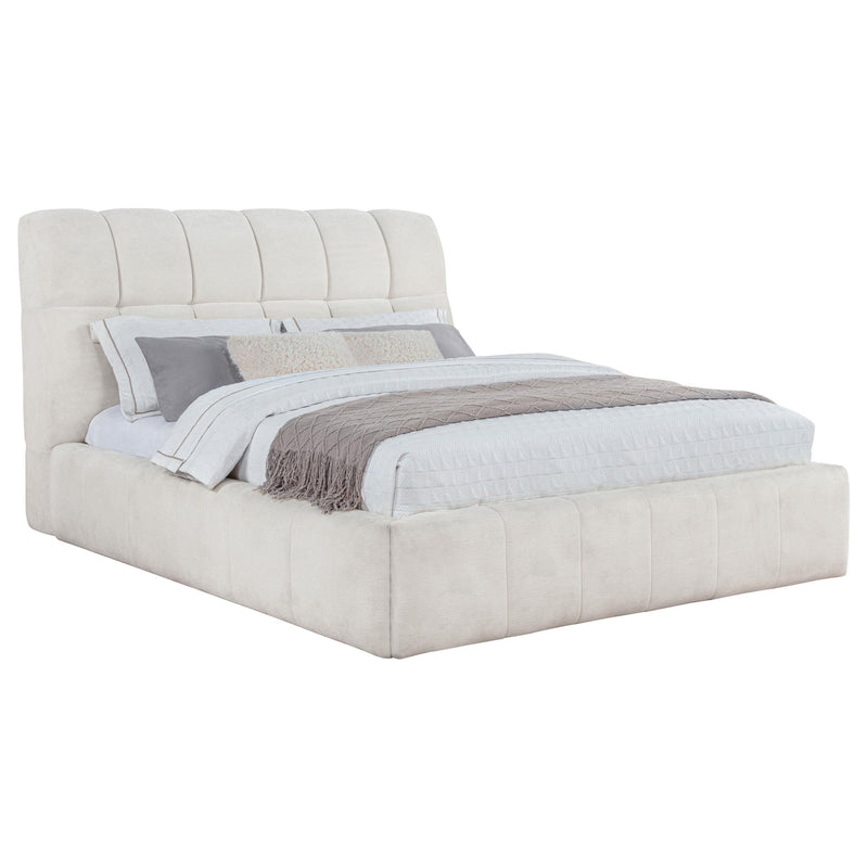 Nollet 48-inch Upholstered Queen Panel Platform Bed Cream - detail 3