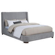Rennes Upholstered Queen Wingback Platform Bed Grey - detail 3