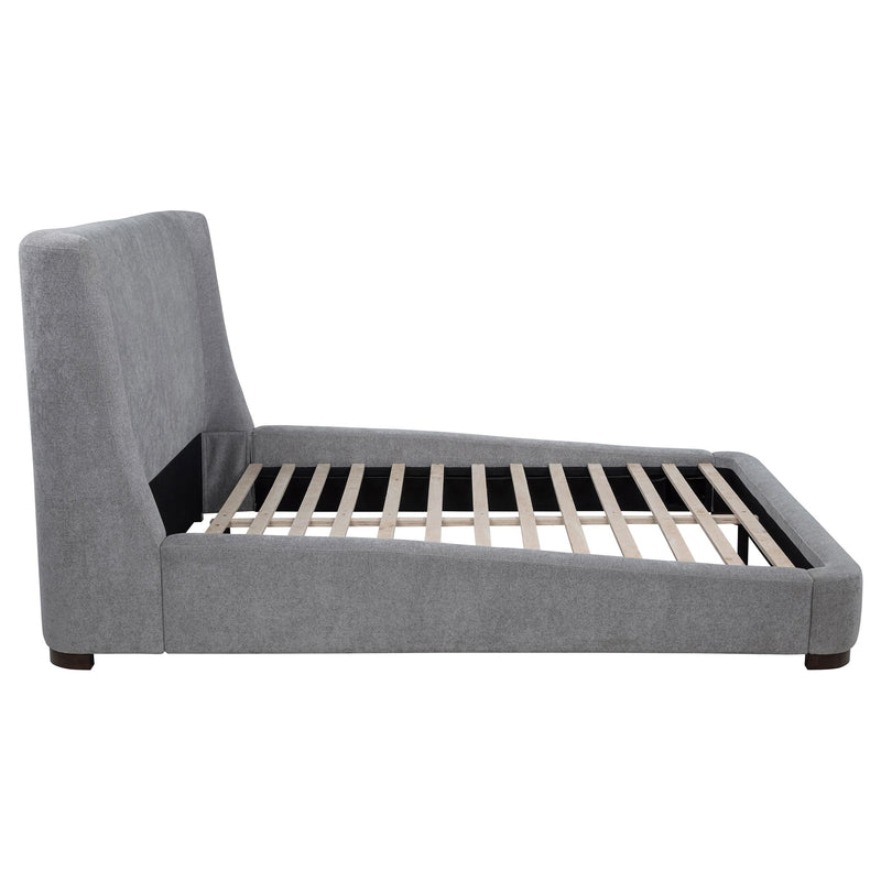 Rennes Upholstered Queen Wingback Platform Bed Grey - detail 6