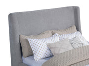 Rennes Upholstered Queen Wingback Platform Bed Grey - detail 7