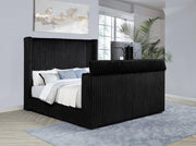 Centergrove Upholstered Eastern King Wingback TV Bed Black - alternate view