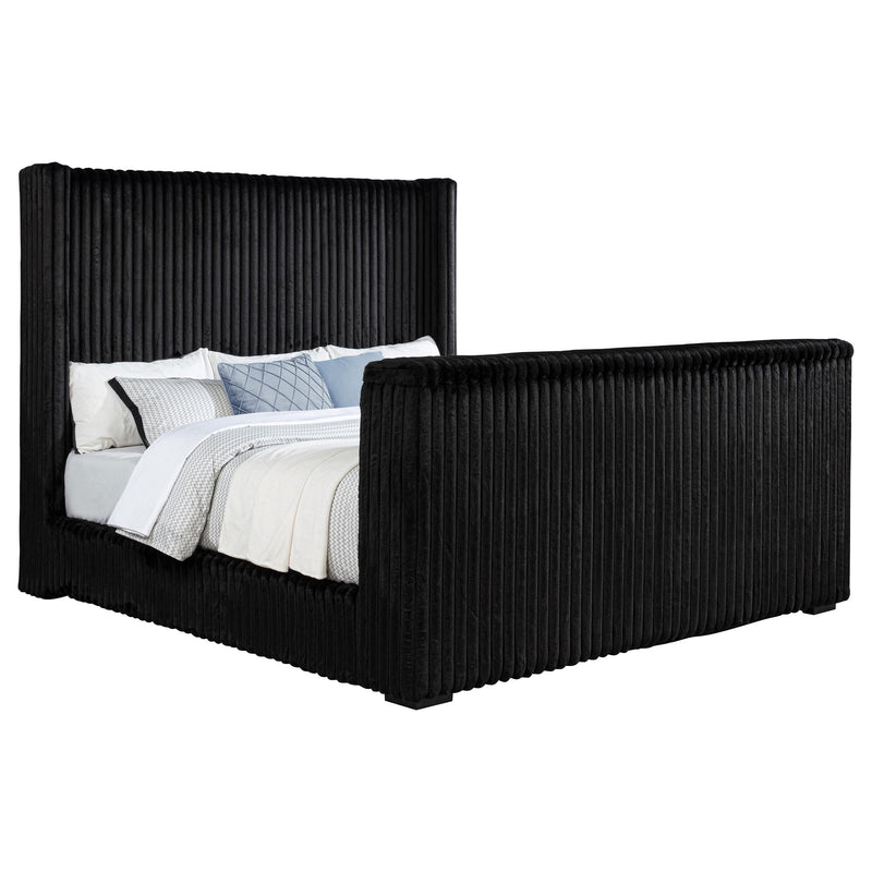 Centergrove Upholstered Eastern King Wingback TV Bed Black - detail 4