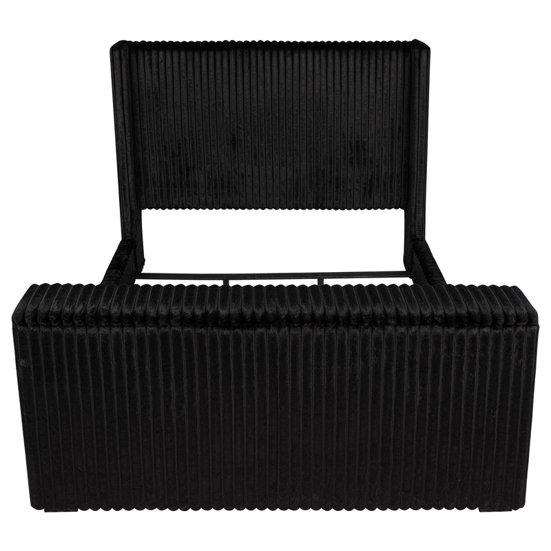Centergrove Upholstered Eastern King Wingback TV Bed Black - detail 6