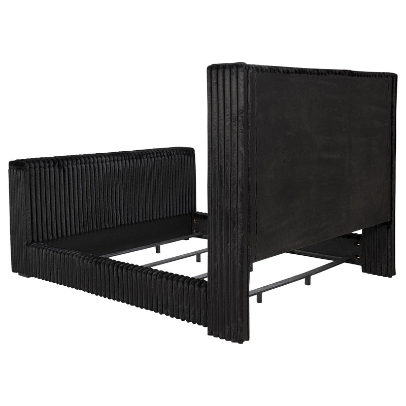 Centergrove Upholstered Eastern King Wingback TV Bed Black - detail 7