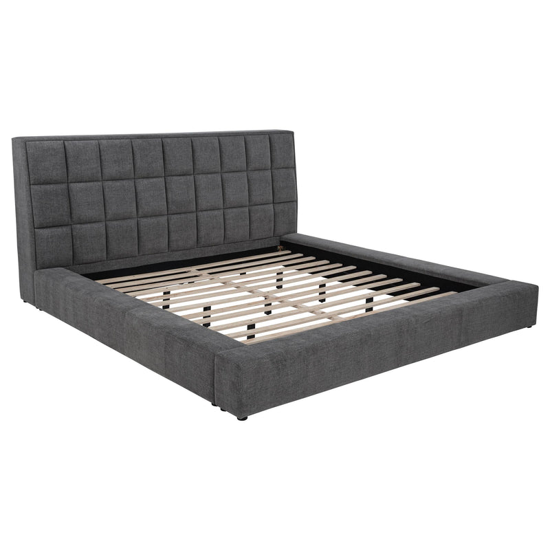 Dreux Upholstered Eastern King Panel Platform Bed Grey - detail 3