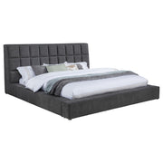 Dreux Upholstered Eastern King Panel Platform Bed Grey - detail 4