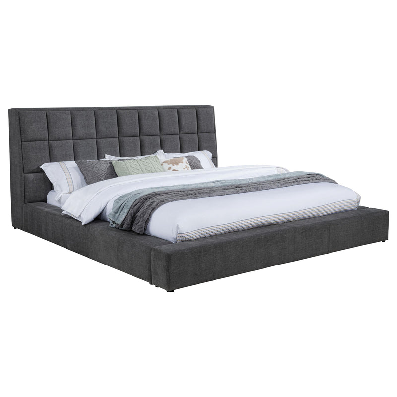 Dreux Upholstered Eastern King Panel Platform Bed Grey - detail 4