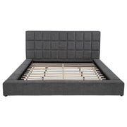 Dreux Upholstered Eastern King Panel Platform Bed Grey - detail 6