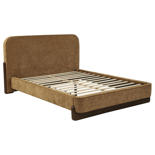 Baldacci Upholstered Queen Platform Bed Curry and Walnut - alternate view