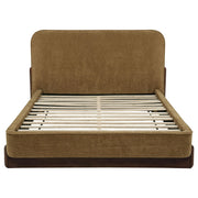 Baldacci Upholstered Queen Platform Bed Curry and Walnut - detail 4