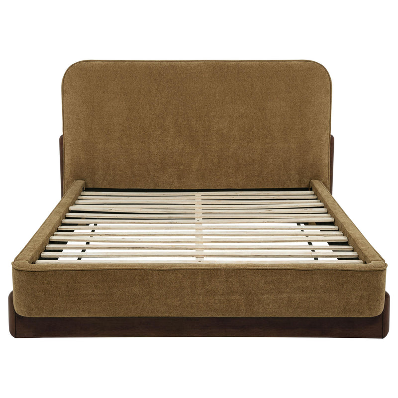 Baldacci Upholstered Queen Platform Bed Curry and Walnut - detail 4