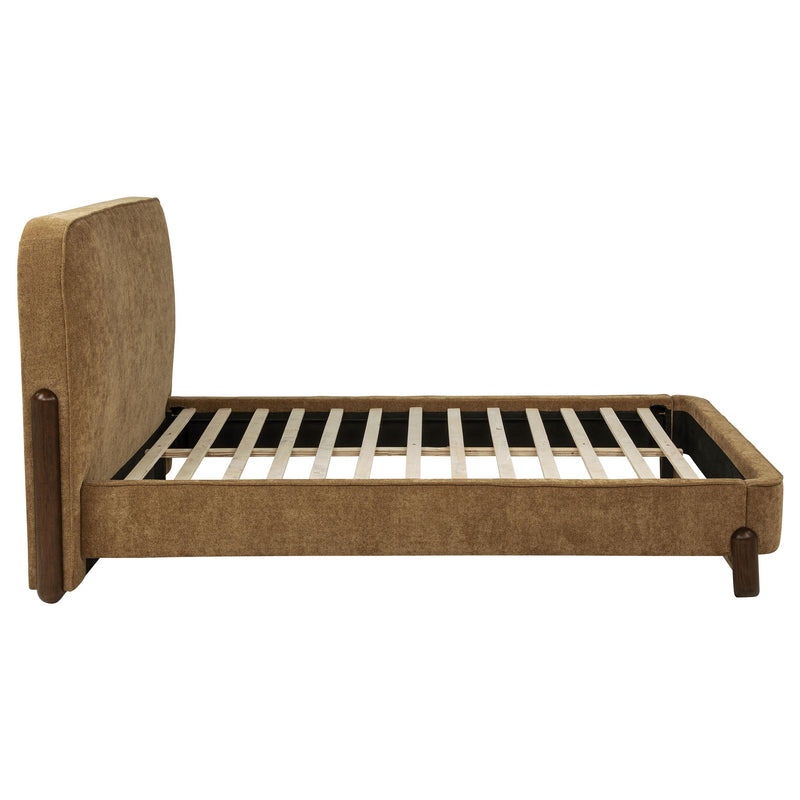 Baldacci Upholstered Queen Platform Bed Curry and Walnut - detail 6