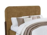 Baldacci Upholstered Queen Platform Bed Curry and Walnut - detail 7