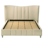 Evelyn Upholstered Queen Panel Platform Bed Ivory - detail 4