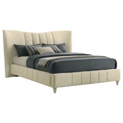 Evelyn Upholstered Queen Panel Platform Bed Ivory - detail 5