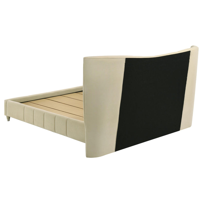 Evelyn Upholstered Queen Panel Platform Bed Ivory - detail 6