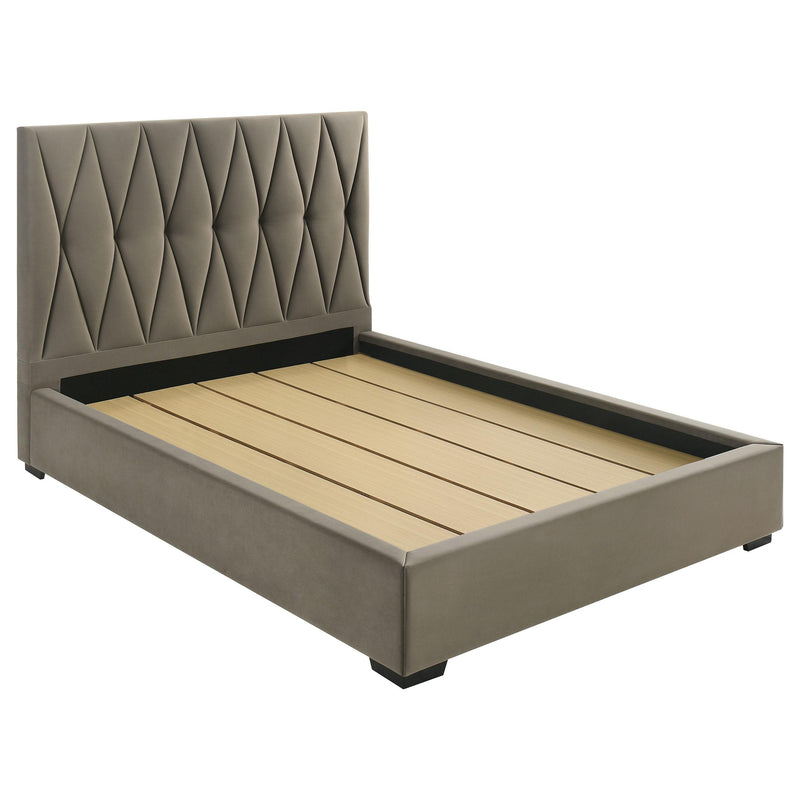 Delsea Upholstered Queen Panel Platform Bed Light Brown - alternate view