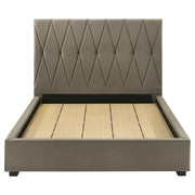 Delsea Upholstered Queen Panel Platform Bed Light Brown - detail 4