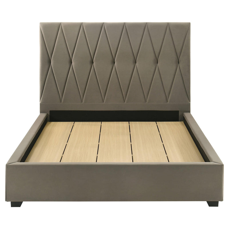 Delsea Upholstered Queen Panel Platform Bed Light Brown - detail 4