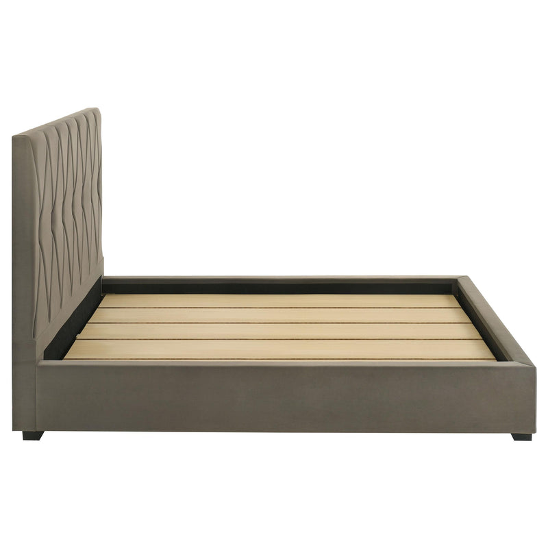 Delsea Upholstered Queen Panel Platform Bed Light Brown - detail 6