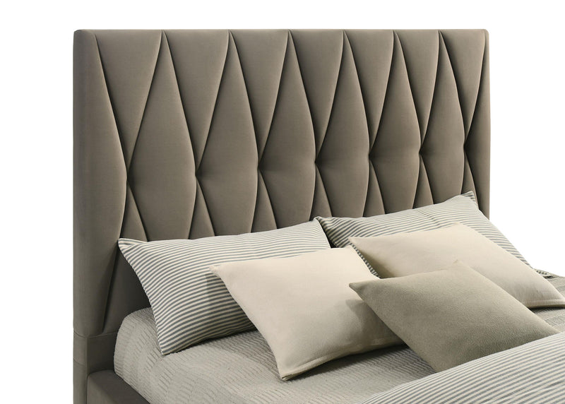Delsea Upholstered Queen Panel Platform Bed Light Brown - detail 7