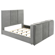 Tara 61-inch Upholstered Eastern King Panel TV Bed Grey - detail 3