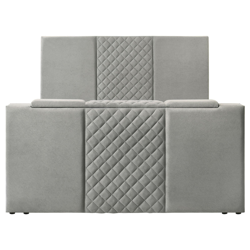 Tara 61-inch Upholstered Eastern King Panel TV Bed Grey - detail 6