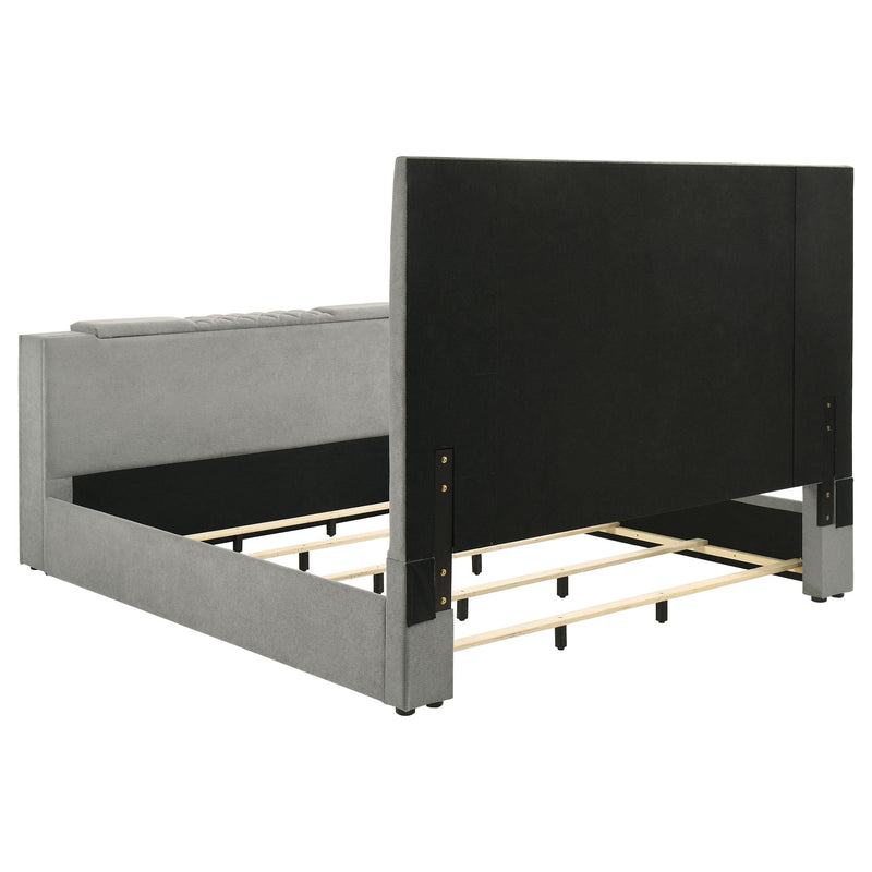 Tara 61-inch Upholstered Eastern King Panel TV Bed Grey - detail 7
