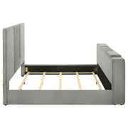 Tara 61-inch Upholstered Eastern King Panel TV Bed Grey - detail 8