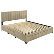 Wheatland 4-drawer Upholstered Eastern King Storage Bed Brown - detail 3