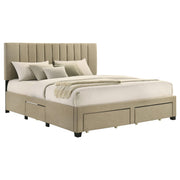 Wheatland 4-drawer Upholstered Eastern King Storage Bed Brown - detail 5
