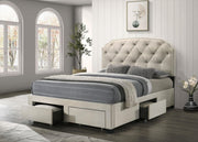 Marianna 4-drawer Upholstered Queen Storage Bed Cream - alternate view