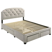 Marianna 4-drawer Upholstered Queen Storage Bed Cream - detail 3