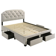 Marianna 4-drawer Upholstered Queen Storage Bed Cream - detail 4