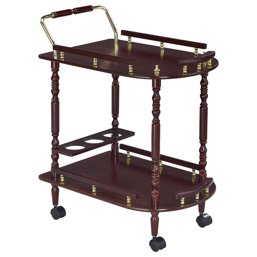 Palmer 2-tier Rectangular Wood Bar Cart Merlot - alternate view