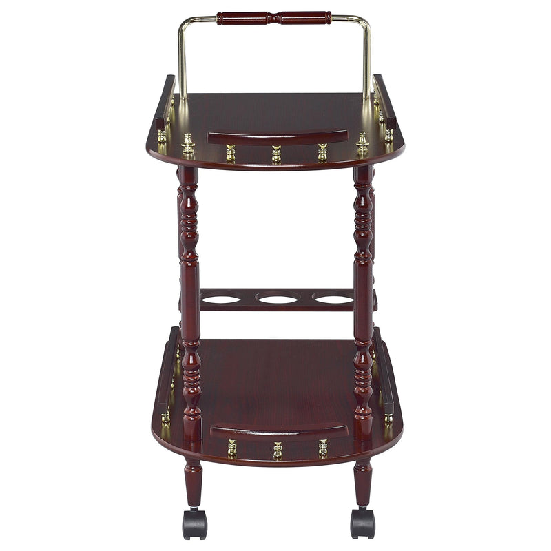 Palmer 2-tier Rectangular Wood Bar Cart Merlot - detail 3