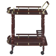 Palmer 2-tier Rectangular Wood Bar Cart Merlot - detail 5