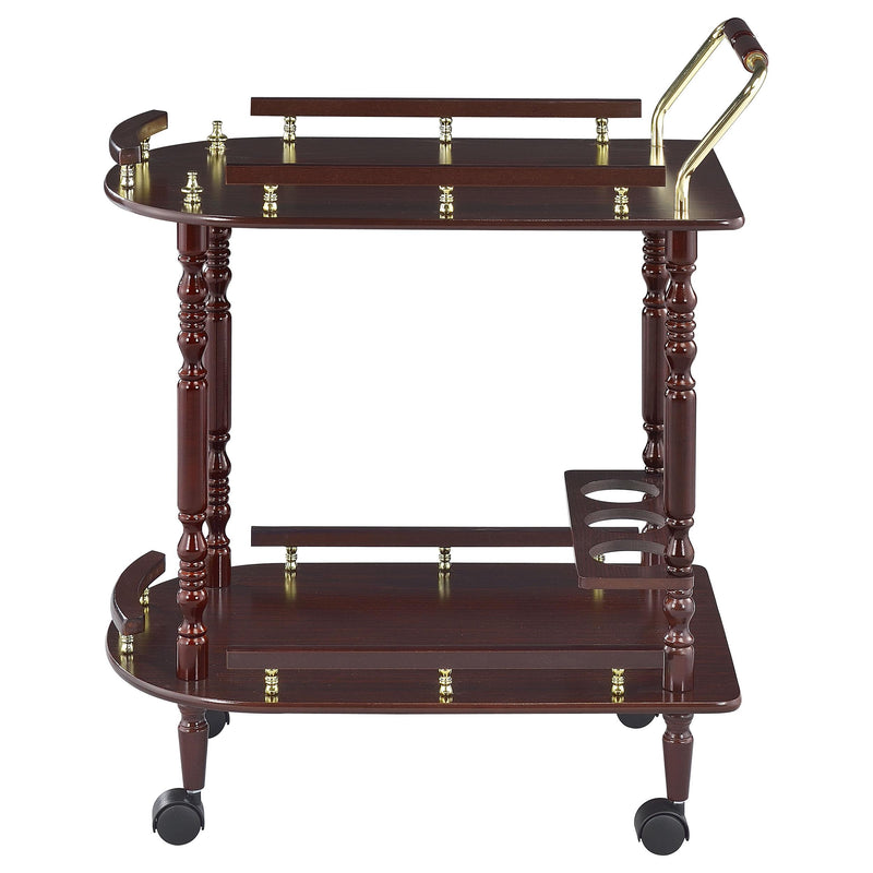 Palmer 2-tier Rectangular Wood Bar Cart Merlot - detail 5