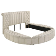 Sonya 5-piece Upholstered Queen Bedroom Set Ivory - detail 3