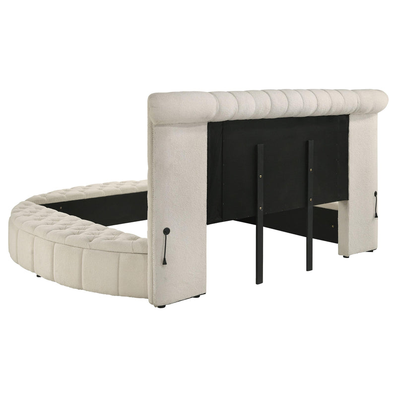 Sonya 5-piece Upholstered Queen Bedroom Set Ivory - detail 4