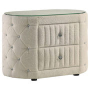 Sonya 5-piece Upholstered Queen Bedroom Set Ivory - detail 6