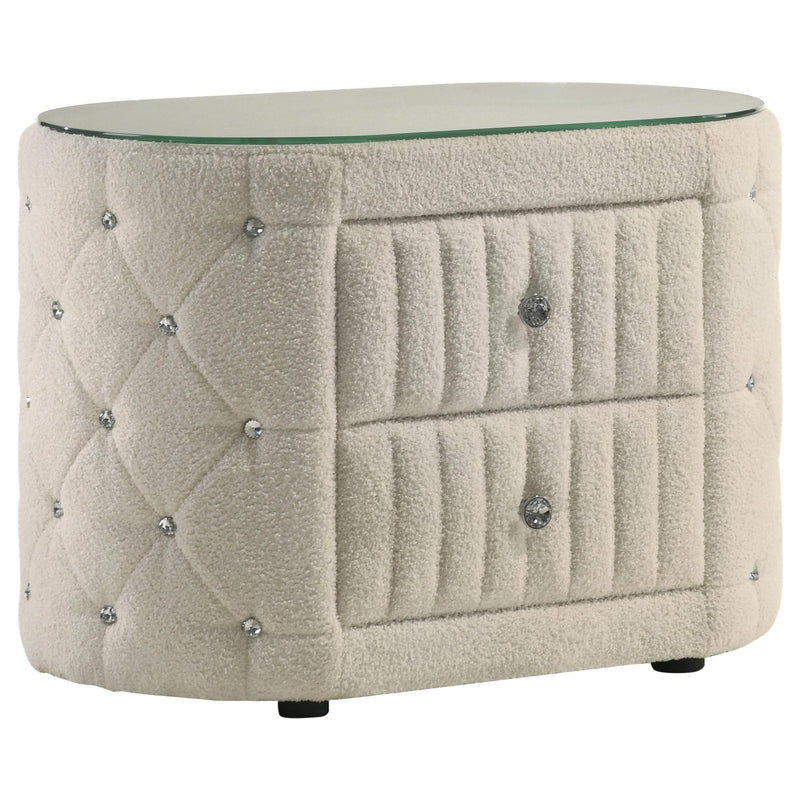 Sonya 5-piece Upholstered Queen Bedroom Set Ivory - detail 6