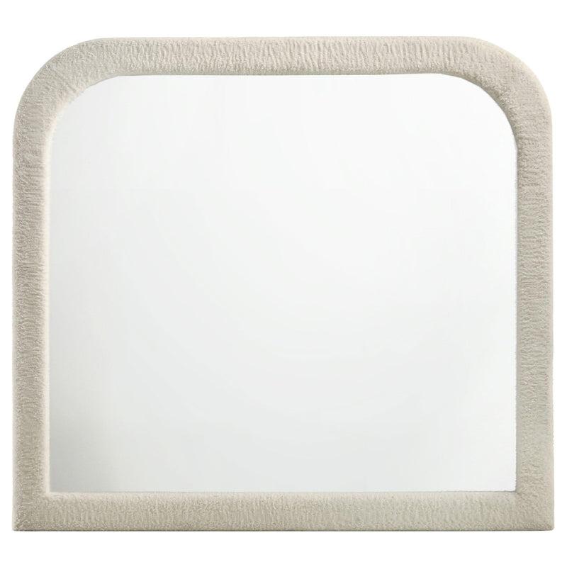 Sonya Upholstered Bedroom Dresser Mirror Ivory - detail 3