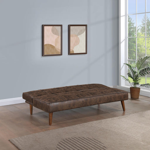 Jenson Upholstered Tufted Convertible Sofa Bed Dark Coffee - alternate view