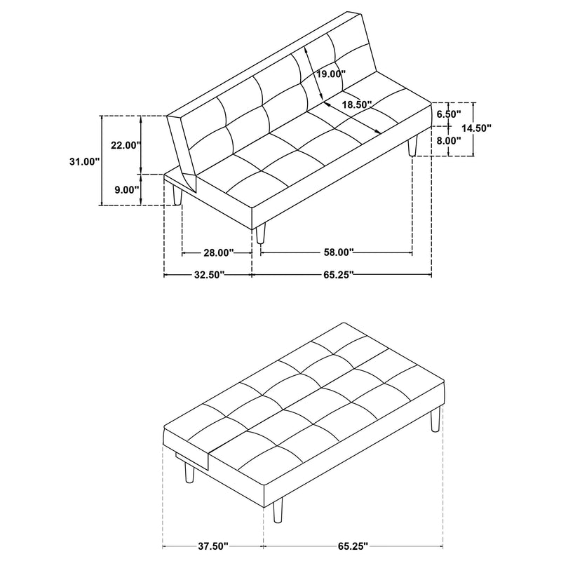 Stanford Upholstered Tufted Convertible Sofa Bed