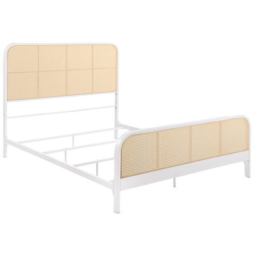 Lanewood Open Cane Webbing Metal Queen Bed White - alternate view
