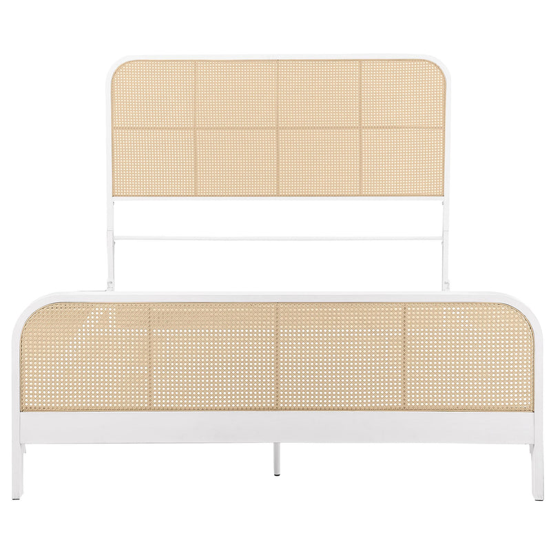Lanewood Open Cane Webbing Metal Queen Bed White - detail 3