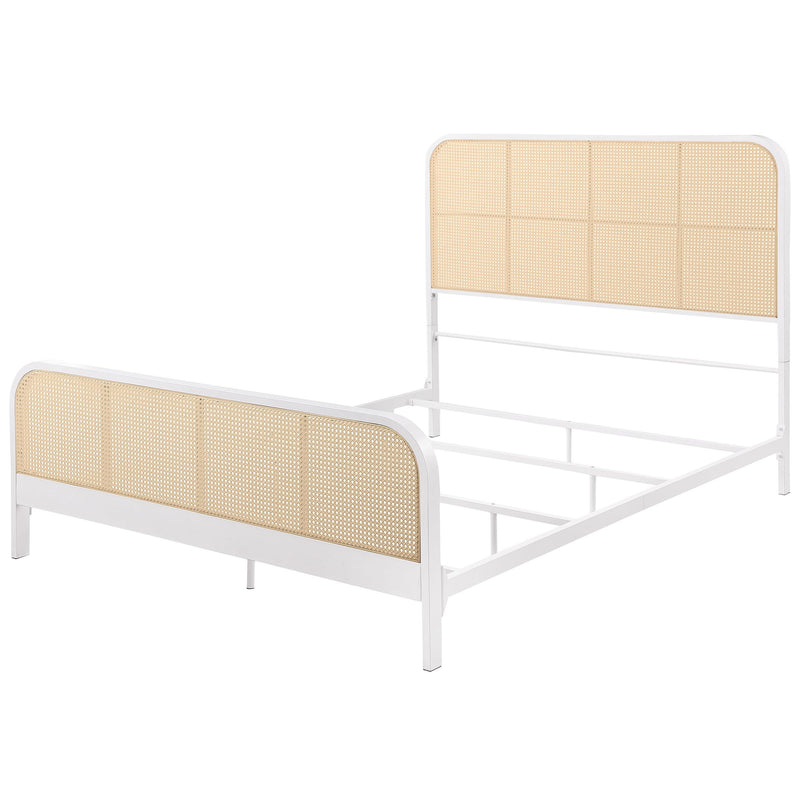 Lanewood Open Cane Webbing Metal Queen Bed White - detail 4